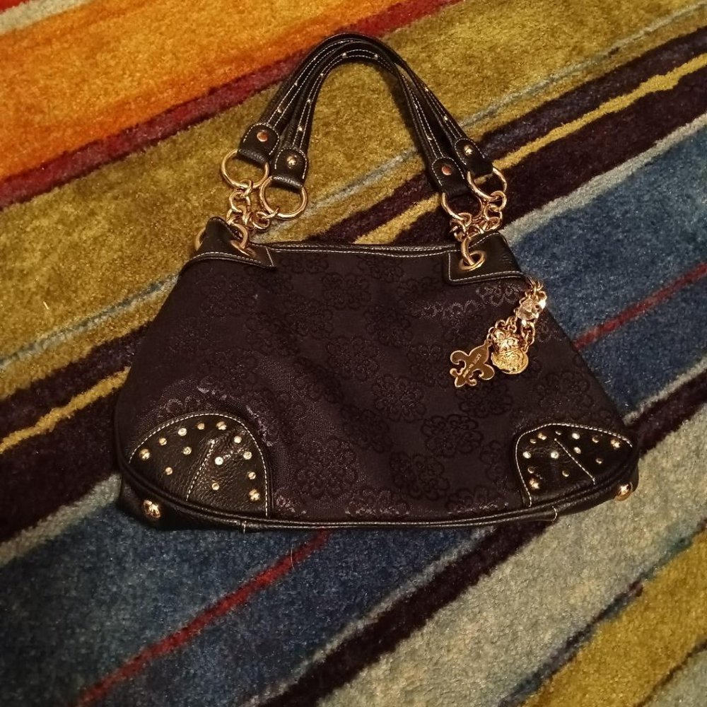 Kathy Van Zeeland Black Jacquard Purse